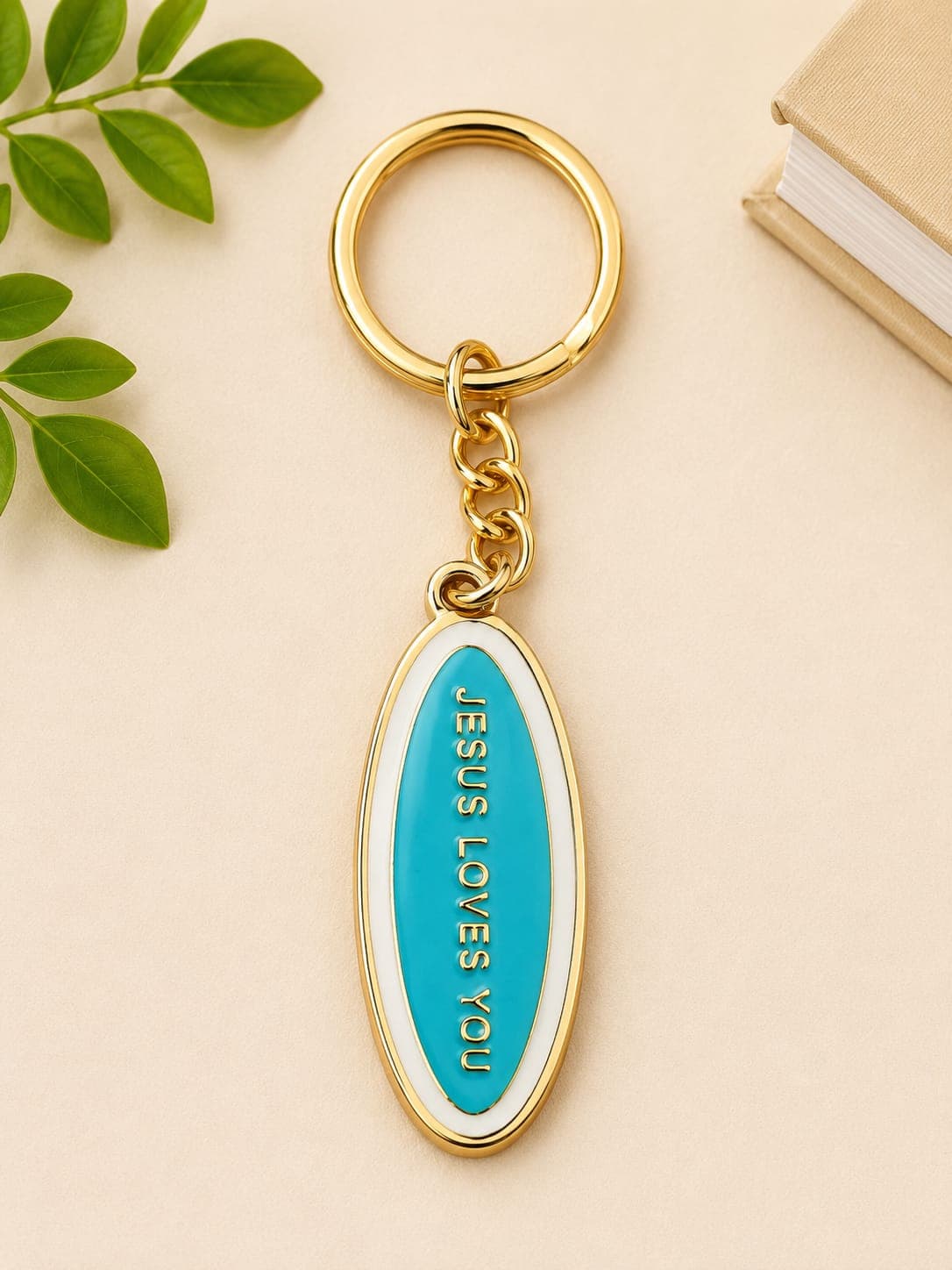 Jesus Loves You Stainless Steel Keychain – Gold & Silver Finish