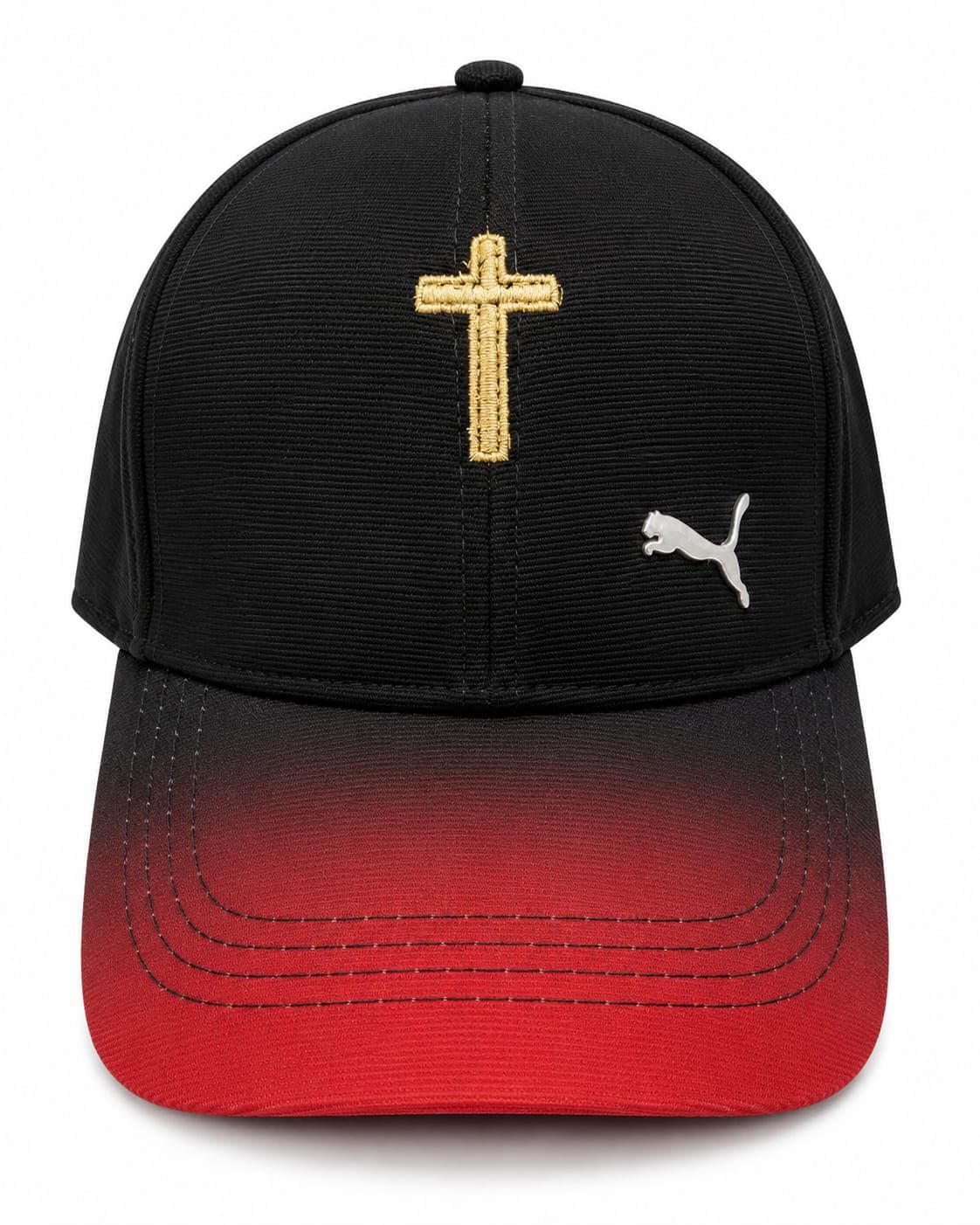 Cross embroidery cap