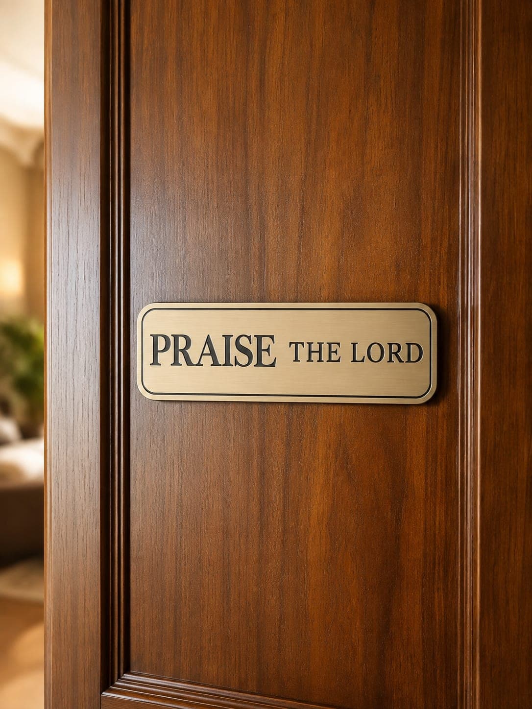 Christian Wooden Scripture Plaque – Golden Finish