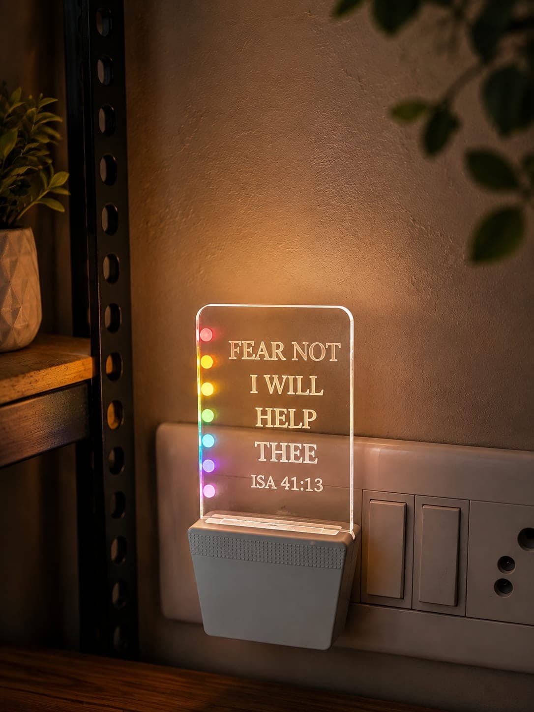 Bible Verse LED Night Lamp – Multi-Color Glow