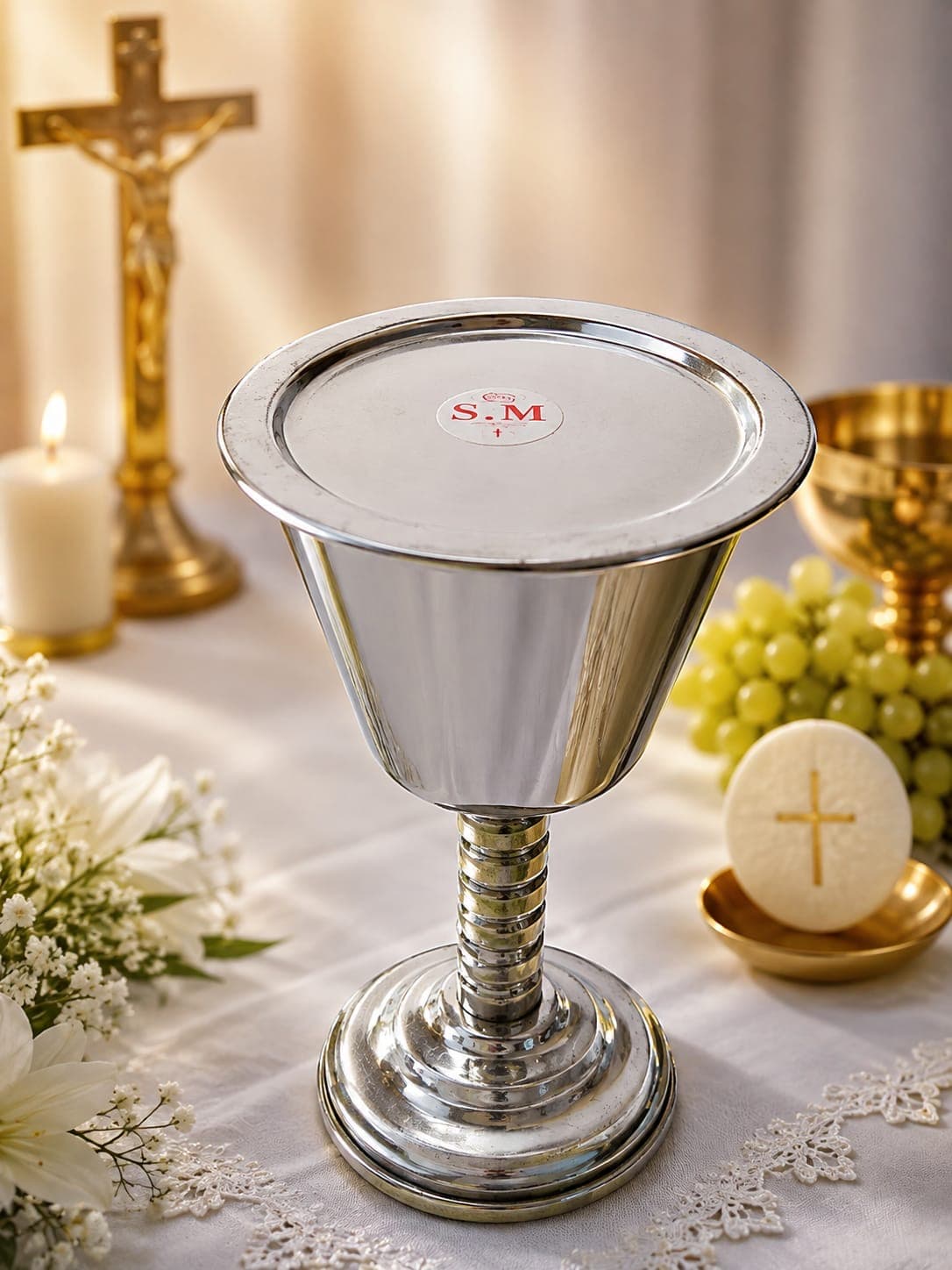Holy Communion Wine Container with lid – Heavy Quality